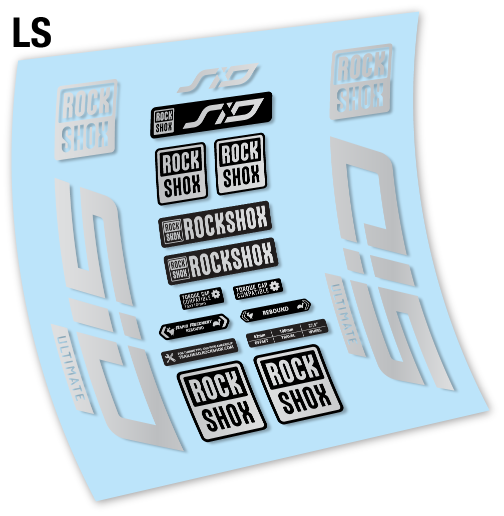 Stickers Rock Shox Sid Ultimate 2021 compatibles Autocollants fourche VTT 27.5"