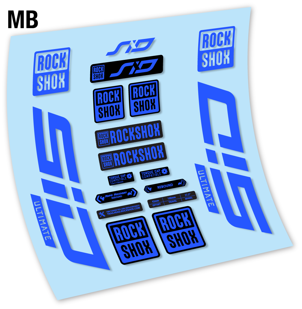 Stickers Rock Shox Sid Ultimate 2021 compatibles Autocollants fourche VTT 27.5"