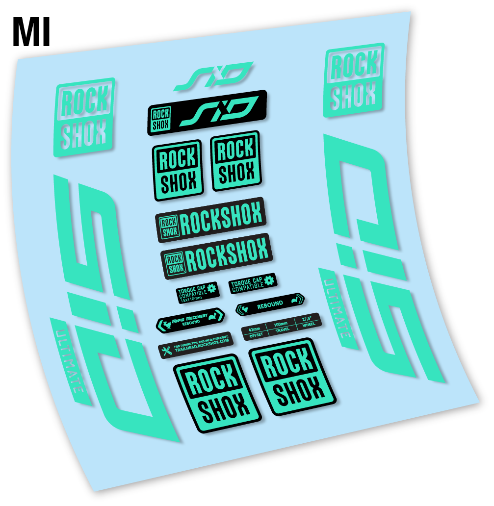 Stickers Rock Shox Sid Ultimate 2021 compatibles Autocollants fourche VTT 27.5"