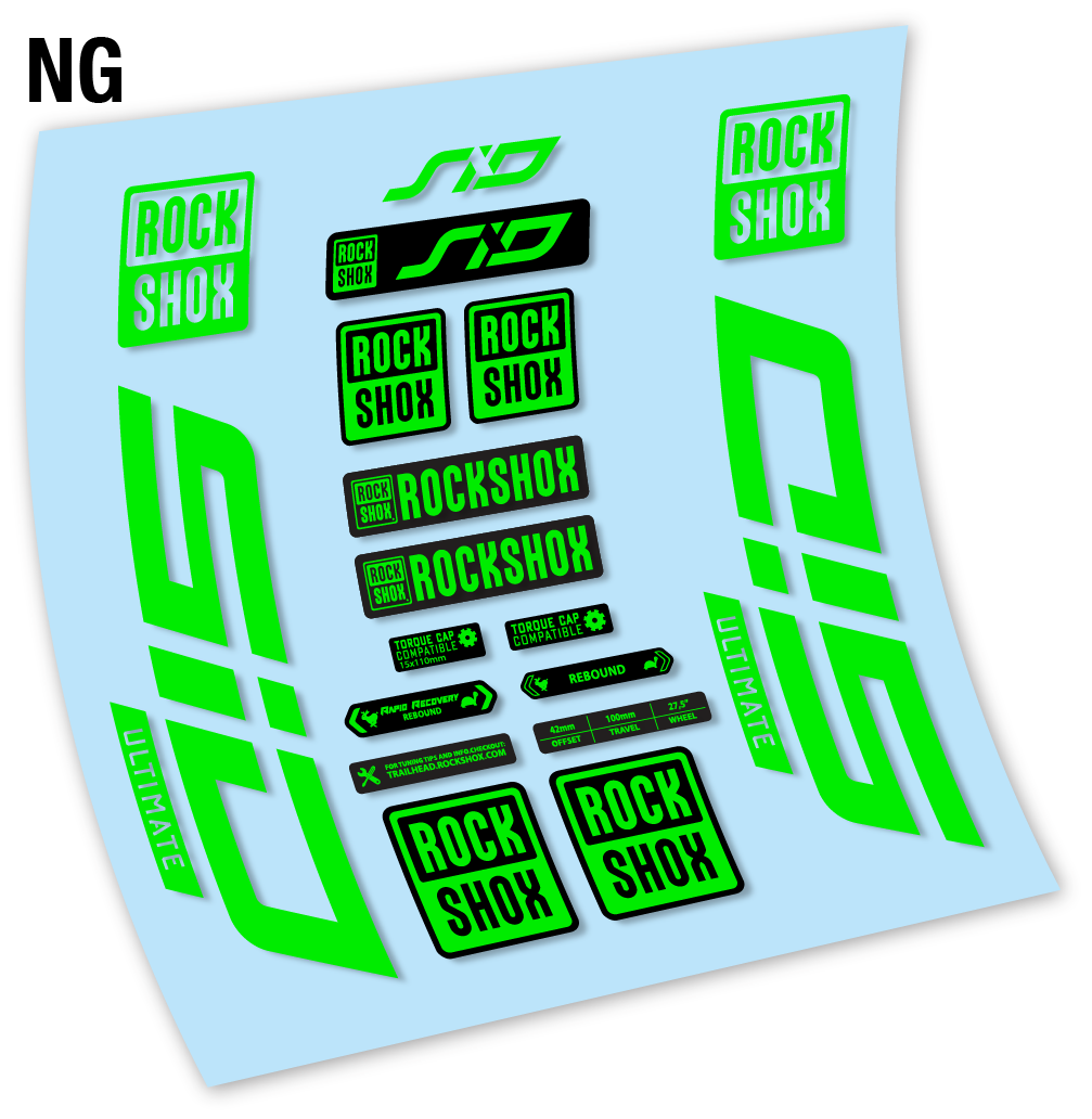Stickers Rock Shox Sid Ultimate 2021 compatibles Autocollants fourche VTT 27.5"