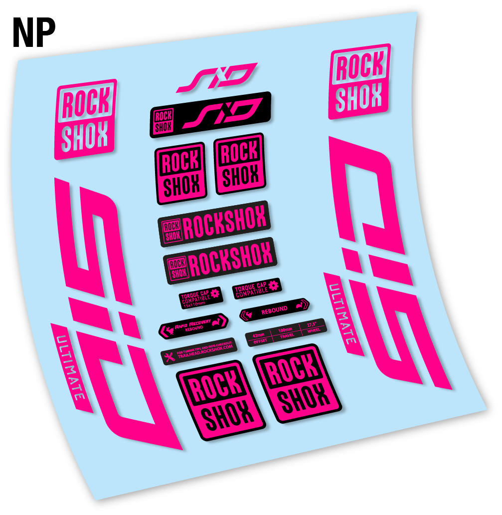 Stickers Rock Shox Sid Ultimate 2021 compatibles Autocollants fourche VTT 27.5"