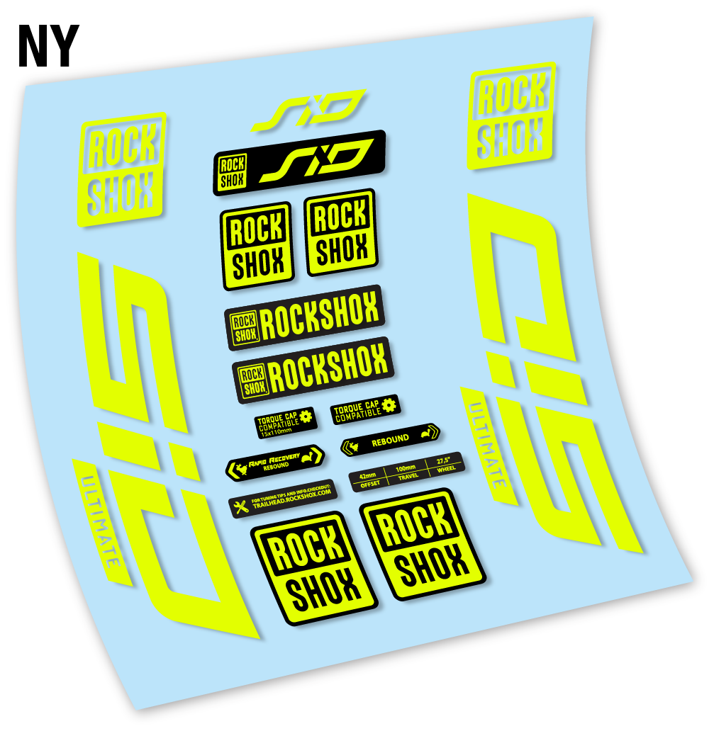 Stickers Rock Shox Sid Ultimate 2021 compatibles Autocollants fourche VTT 27.5"