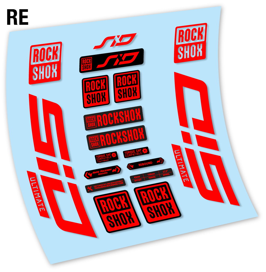 Stickers Rock Shox Sid Ultimate 2021 compatibles Autocollants fourche VTT 27.5"