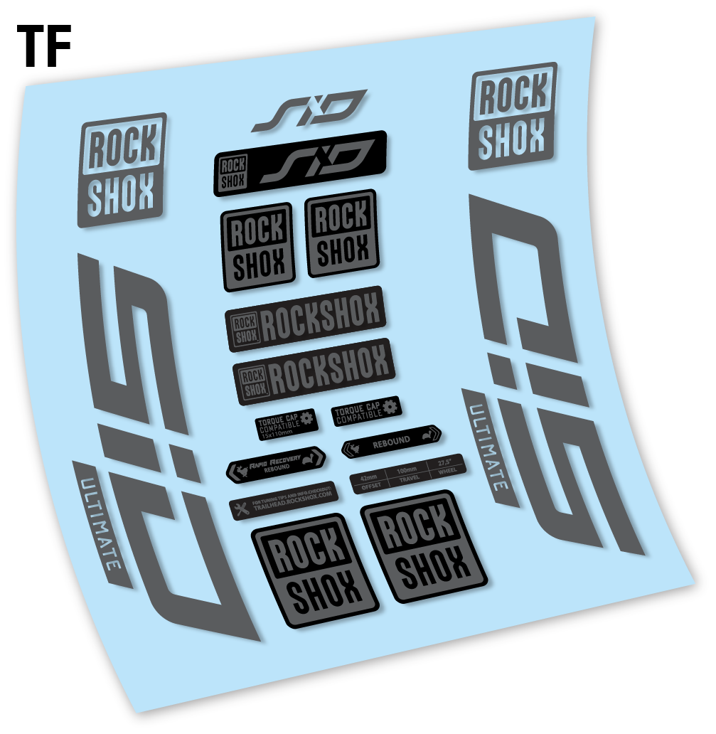 Stickers Rock Shox Sid Ultimate 2021 compatibles Autocollants fourche VTT 27.5"
