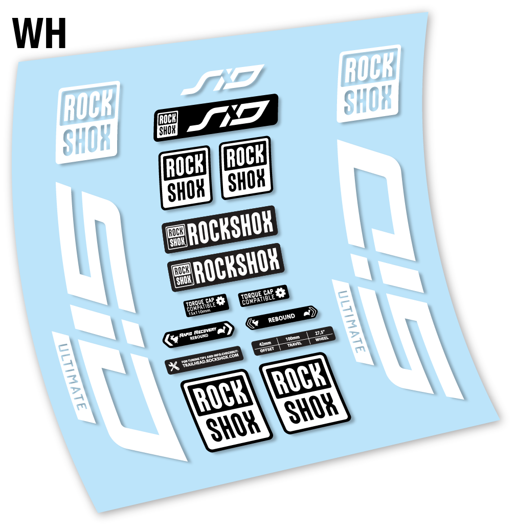 Stickers Rock Shox Sid Ultimate 2021 compatibles Autocollants fourche VTT 27.5"