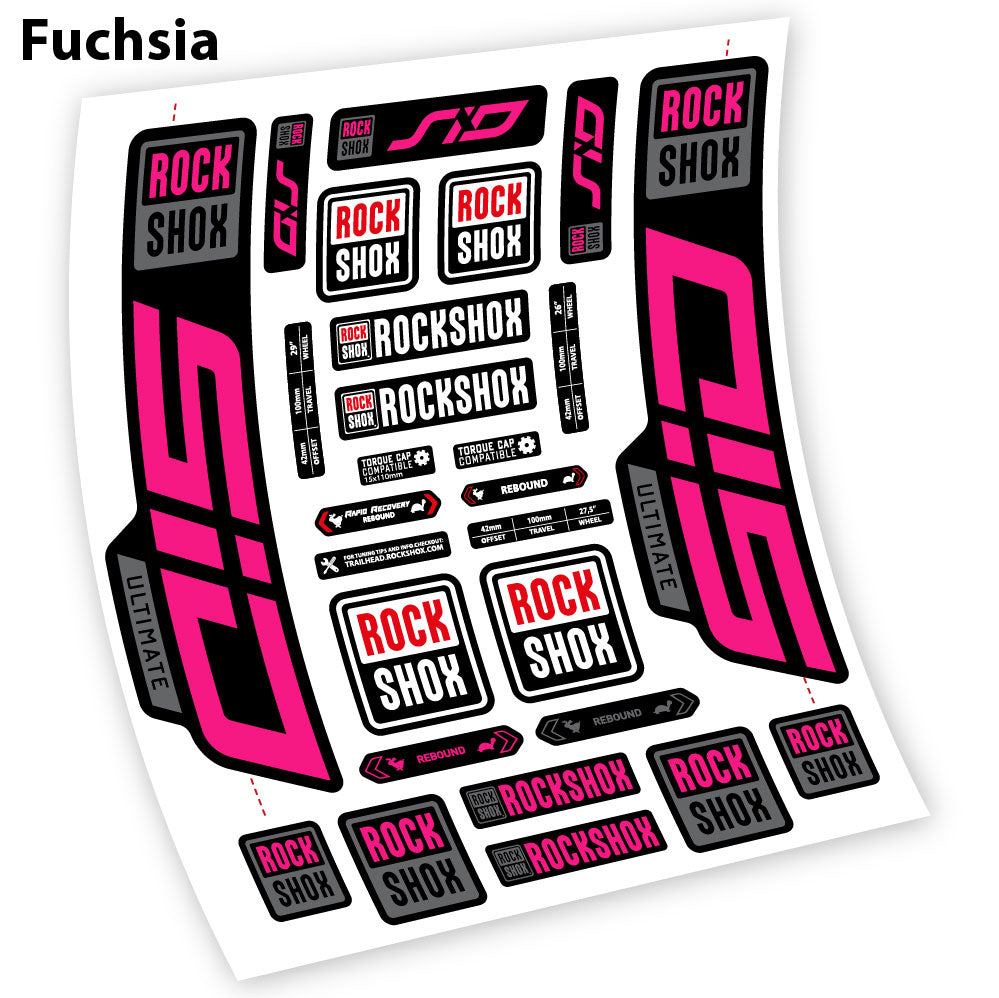 Fuchsia decal for Rock Shox Sid Ultimate 2021 fork 27.5" – bike sticker vinyl
