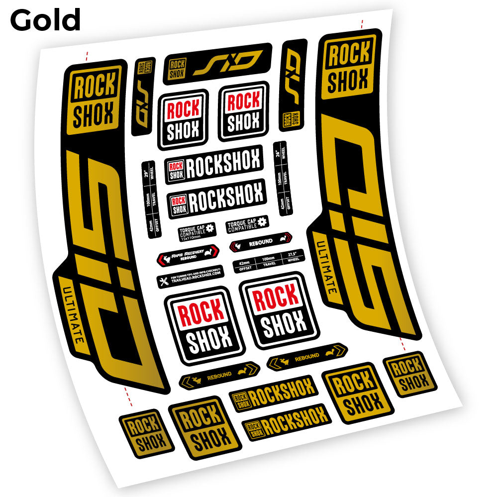 Gold decal for Rock Shox Sid Ultimate 2021 fork 27.5" – bike sticker vinyl