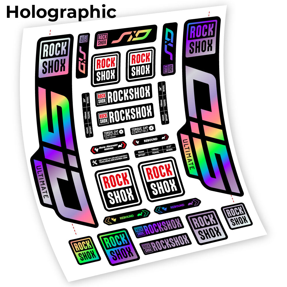 Hollographic decal for Rock Shox Sid Ultimate 2021 fork 27.5" – bike sticker vinyl