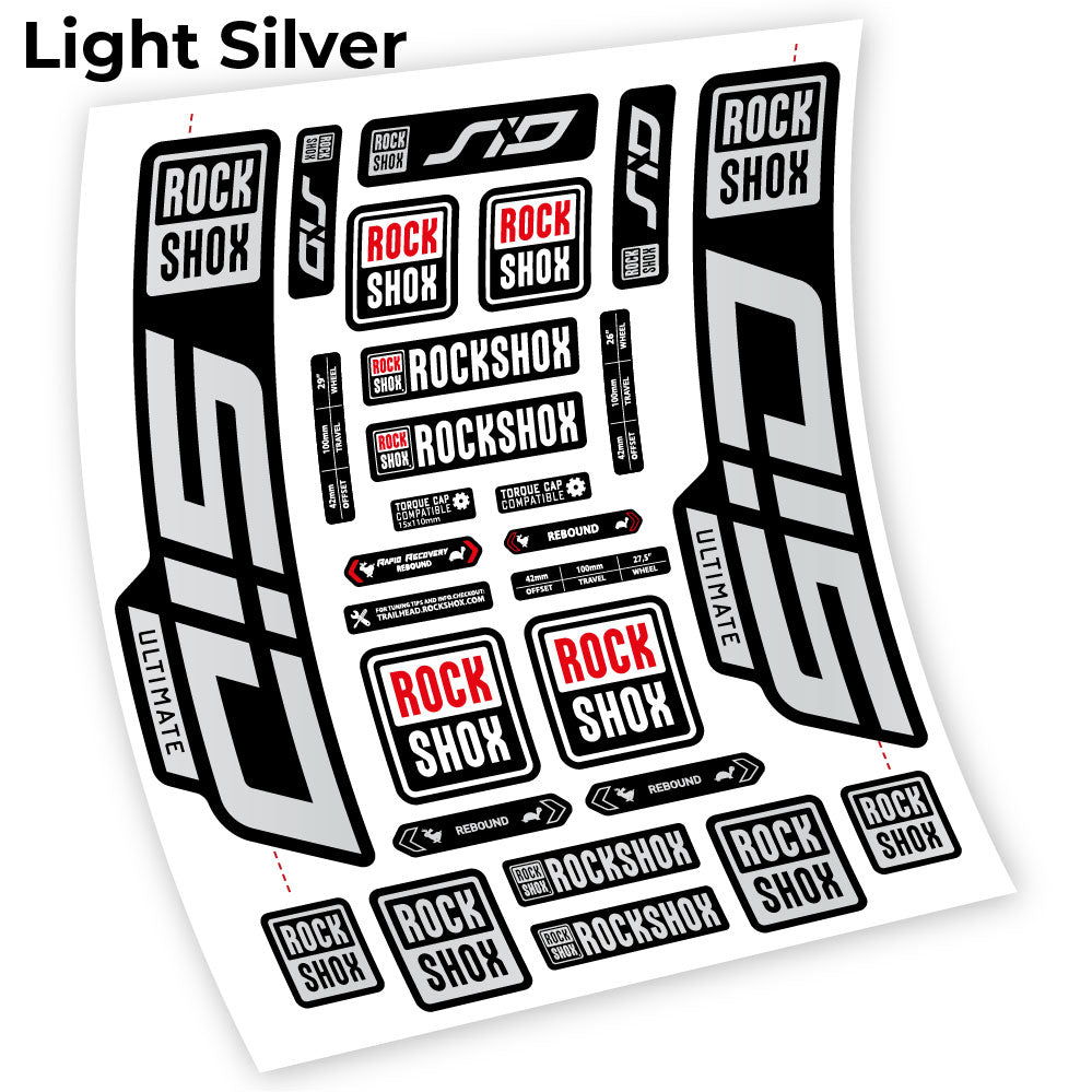 Light Silver decal for Rock Shox Sid Ultimate 2021 fork 27.5" – bike sticker vinyl
