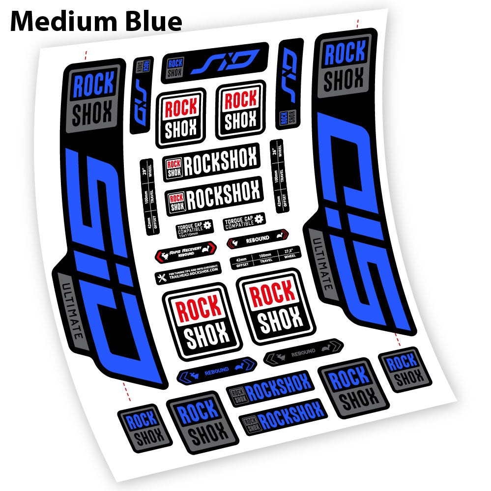 Medium Blue decal for Rock Shox Sid Ultimate 2021 fork 27.5" – bike sticker vinyl