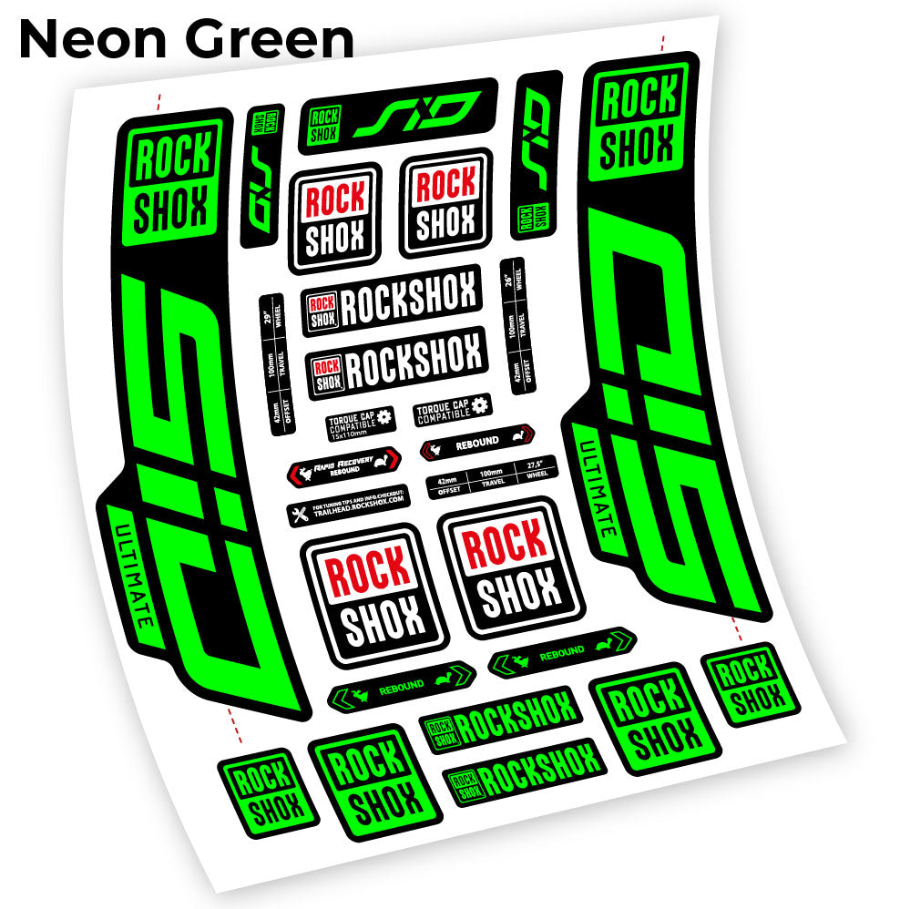Neon Green decal for Rock Shox Sid Ultimate 2021 fork 27.5" – bike sticker vinyl