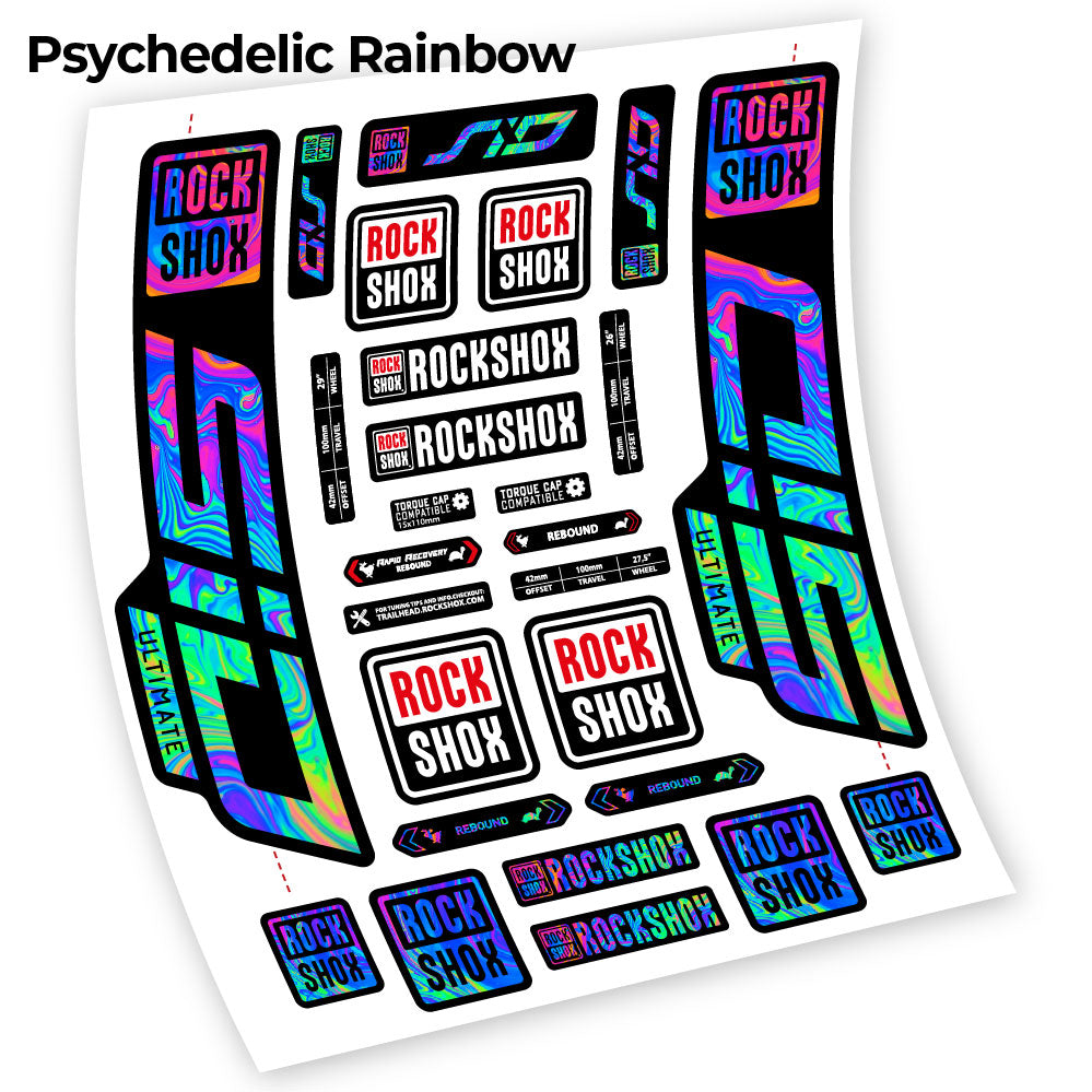 Psychedelic  Rainbow decal for Rock Shox Sid Ultimate 2021 fork 27.5" – bike sticker vinyl