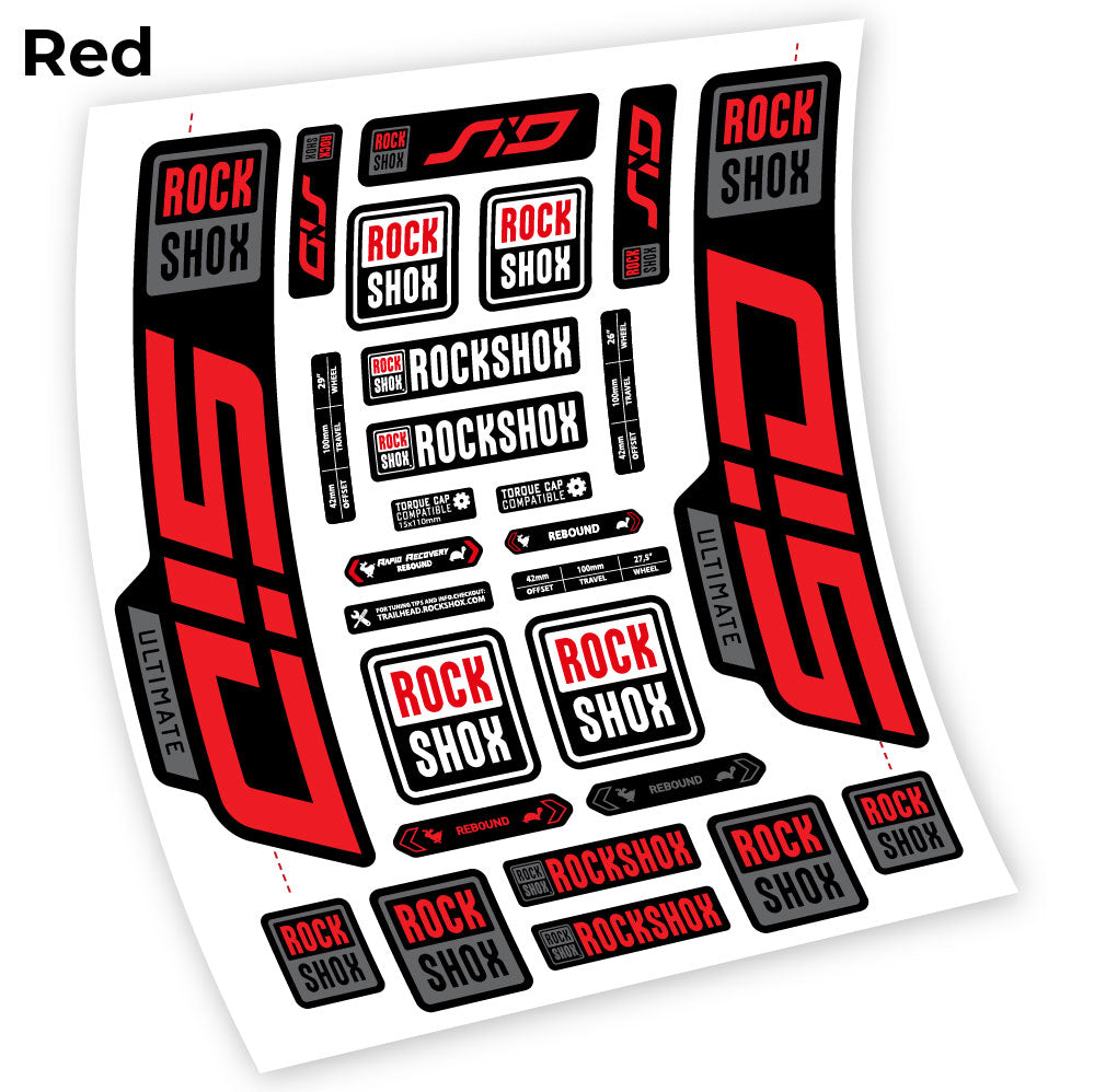 Red decal for Rock Shox Sid Ultimate 2021 fork 27.5" – bike sticker vinyl