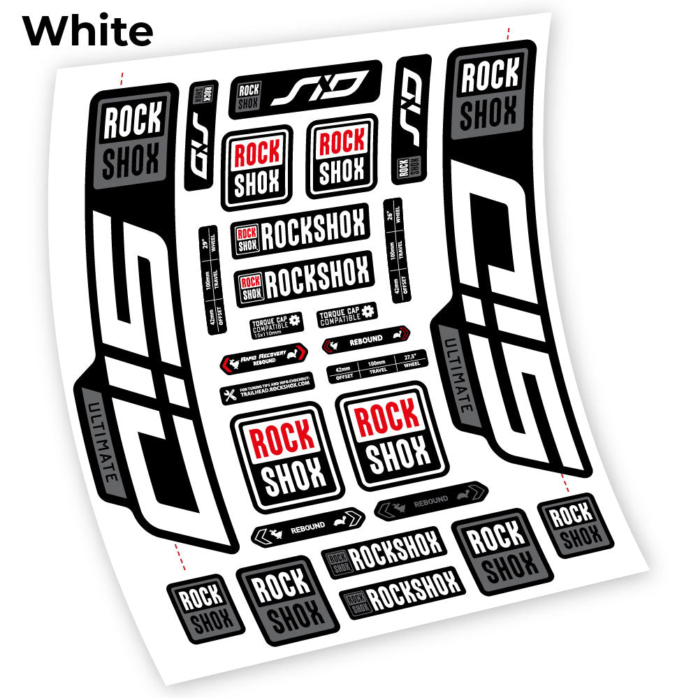 White decal for Rock Shox Sid Ultimate 2021 fork 27.5" – bike sticker vinyl