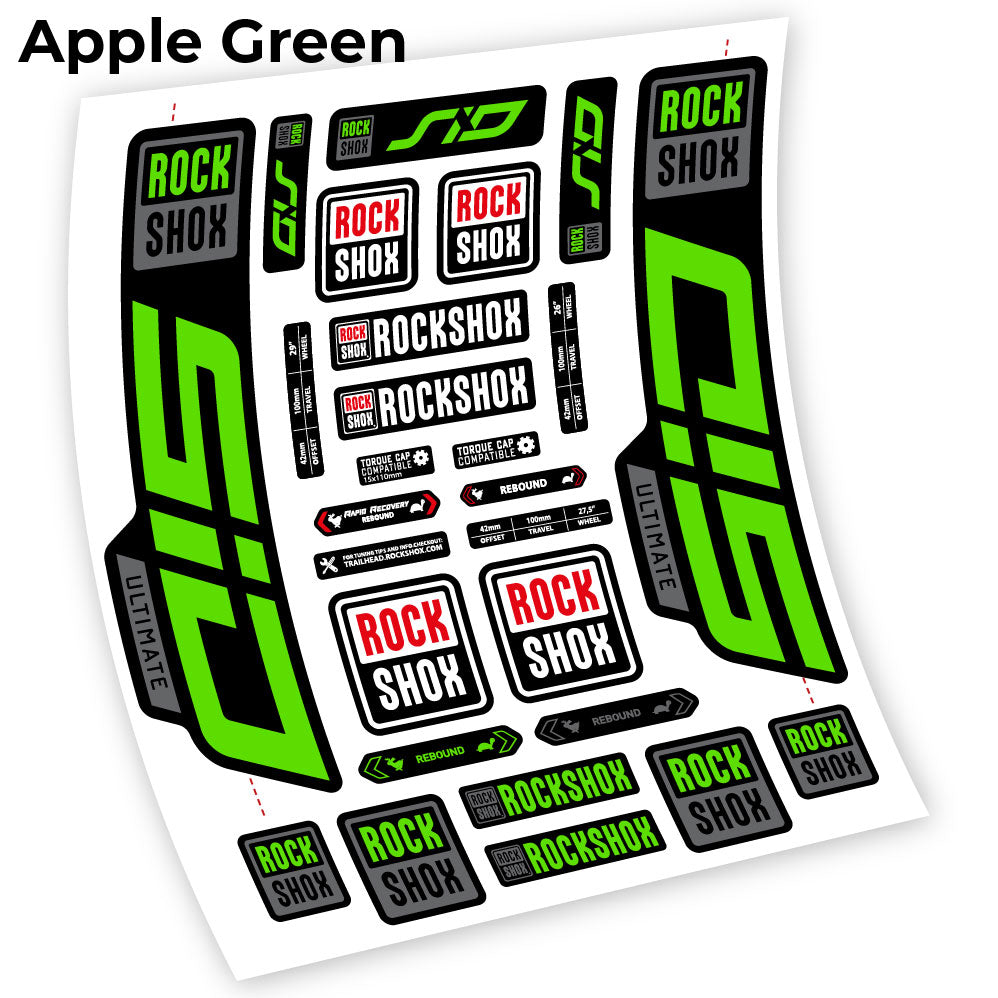 Apple Green decal for Rock Shox Sid Ultimate 2021 fork 27.5" – bike sticker vinyl