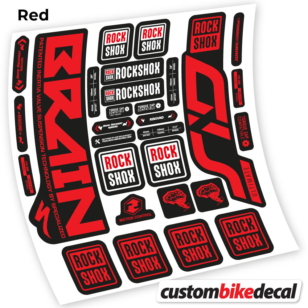 Red decal for Rock Shox Sid Brain Ultimate fork – bike sticker vinyl