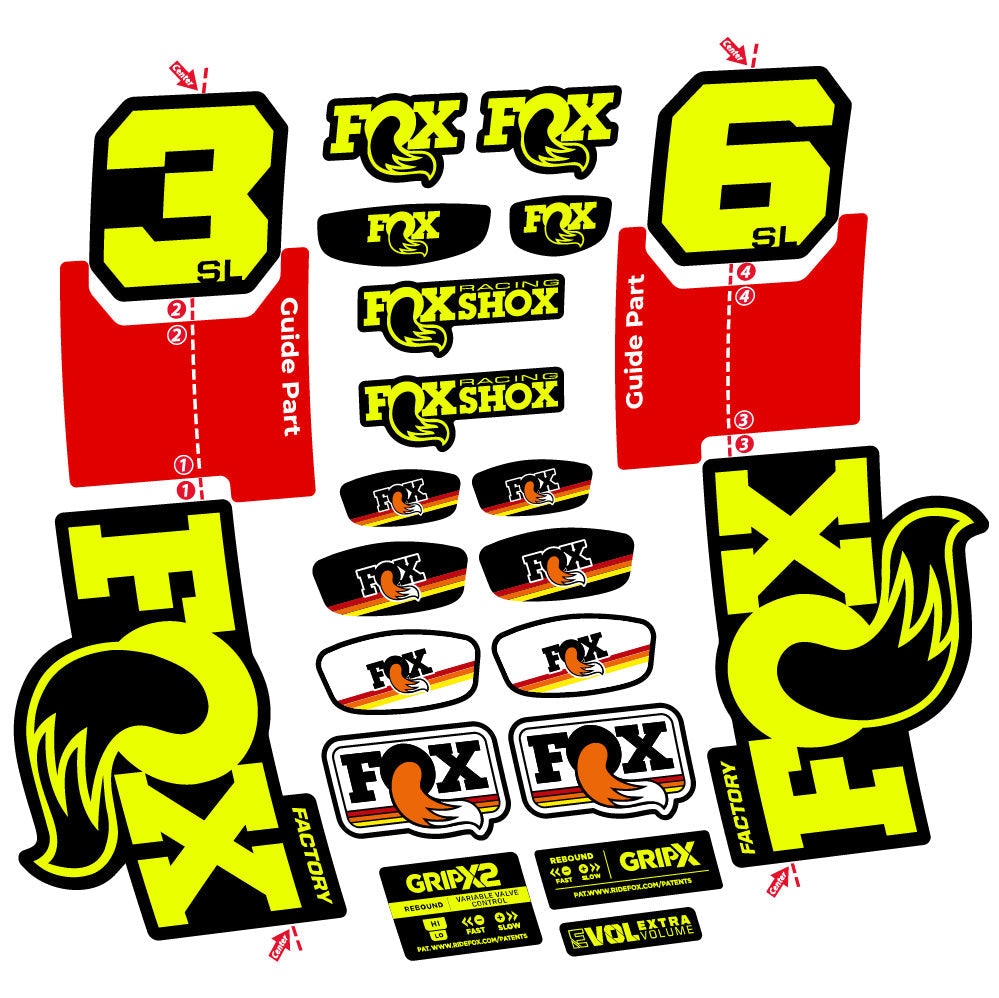 Stickers Fox 36 SL Factory compatibles Autocollants fourche VTT 29"