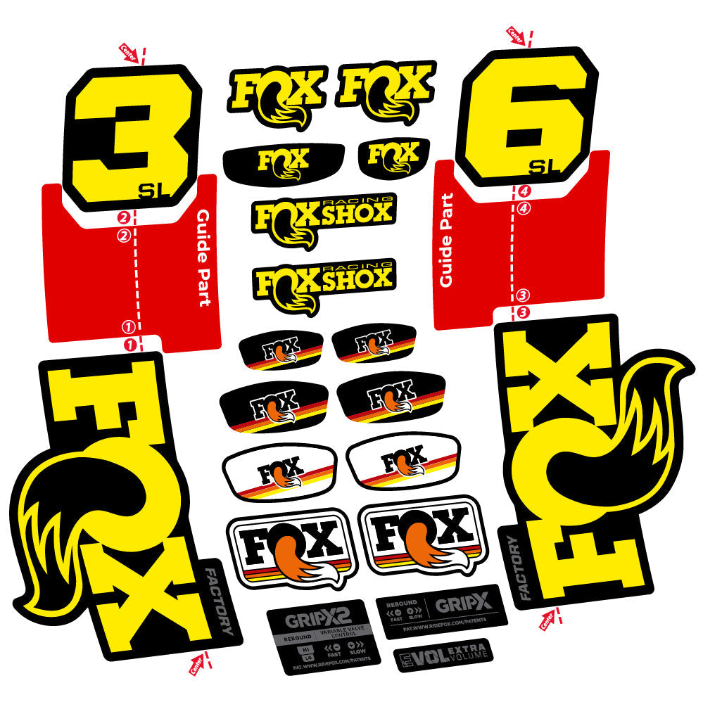 Stickers Fox 36 SL Factory compatibles Autocollants fourche VTT 29"
