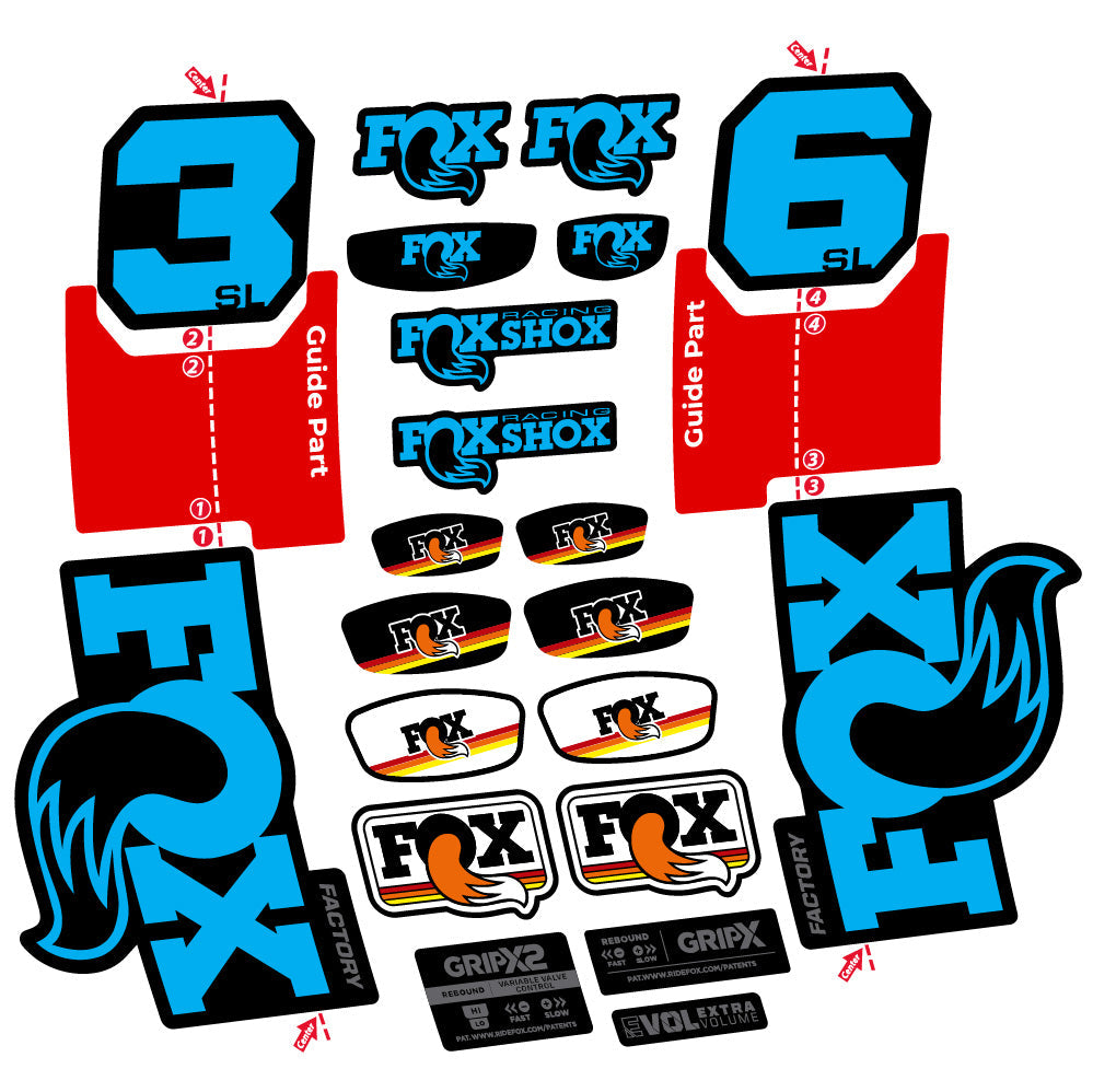 Stickers Fox 36 SL Factory compatibles - Autocollants fourche VTT