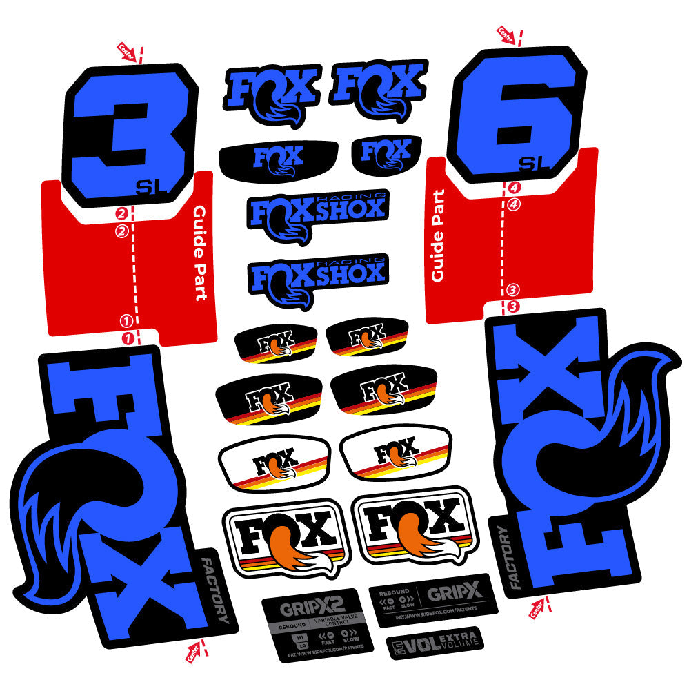 Stickers Fox 36 SL Factory compatibles - Autocollants fourche VTT