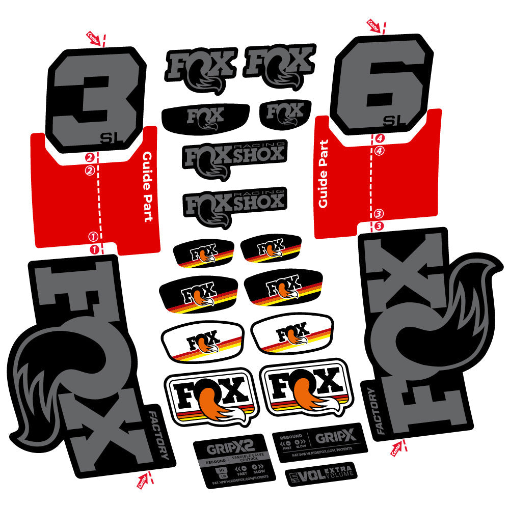 Stickers Fox 36 SL Factory compatibles Autocollants fourche VTT 29"