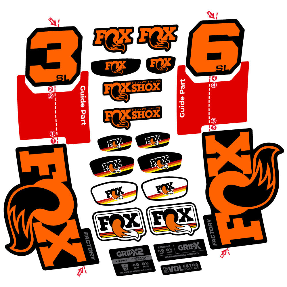 Stickers Fox 36 SL Factory compatibles Autocollants fourche VTT 29"