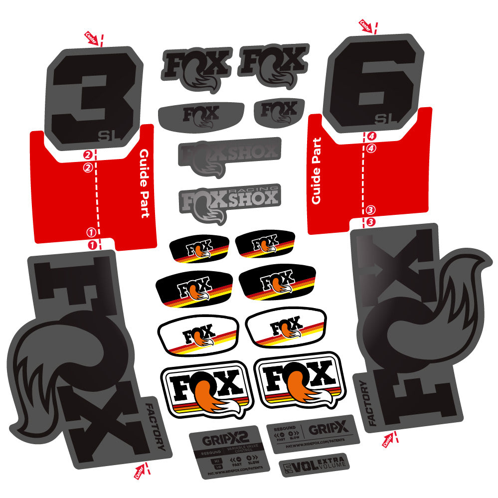 Stickers Fox 36 SL Factory compatibles Autocollants fourche VTT 29"