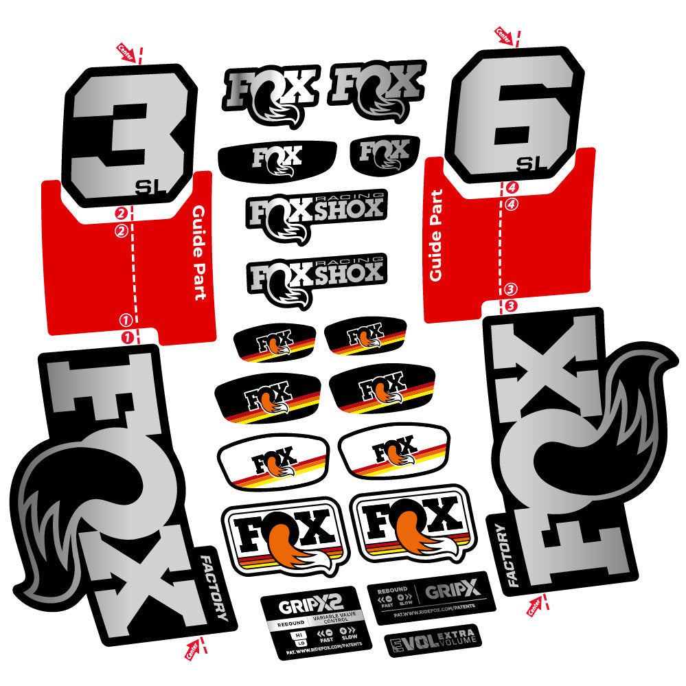 Stickers Fox 36 SL Factory compatibles Autocollants fourche VTT 29"