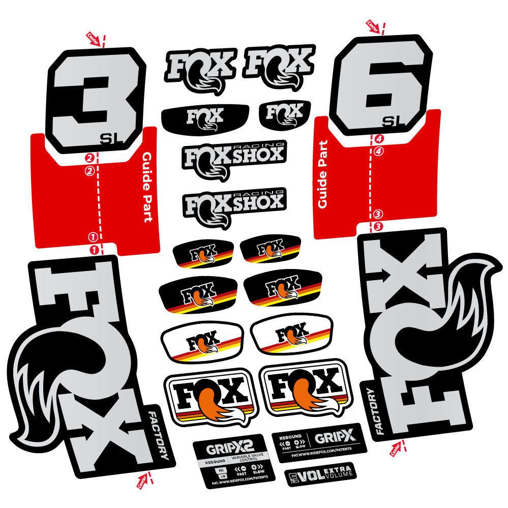 Stickers Fox 36 SL Factory compatibles Autocollants fourche VTT 29"