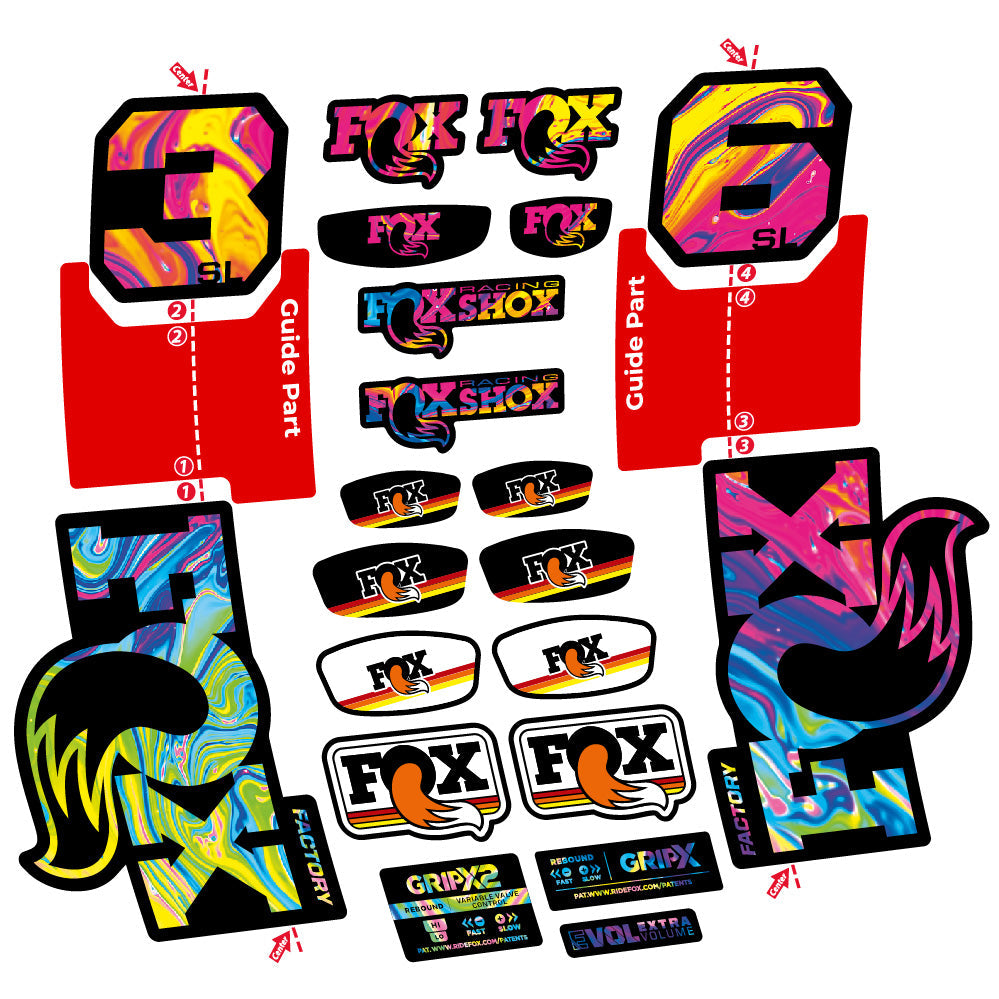 Stickers Fox 36 SL Factory compatibles - Autocollants fourche VTT
