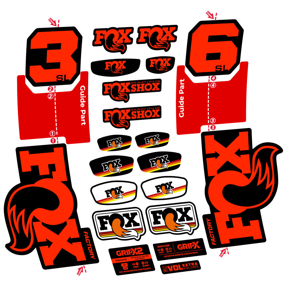 Stickers Fox 36 SL Factory compatibles Autocollants fourche VTT 29"
