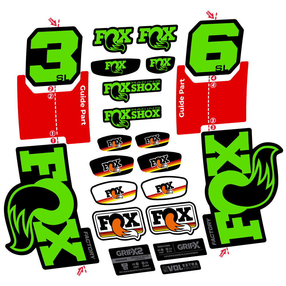 Stickers Fox 36 SL Factory compatibles Autocollants fourche VTT 29"