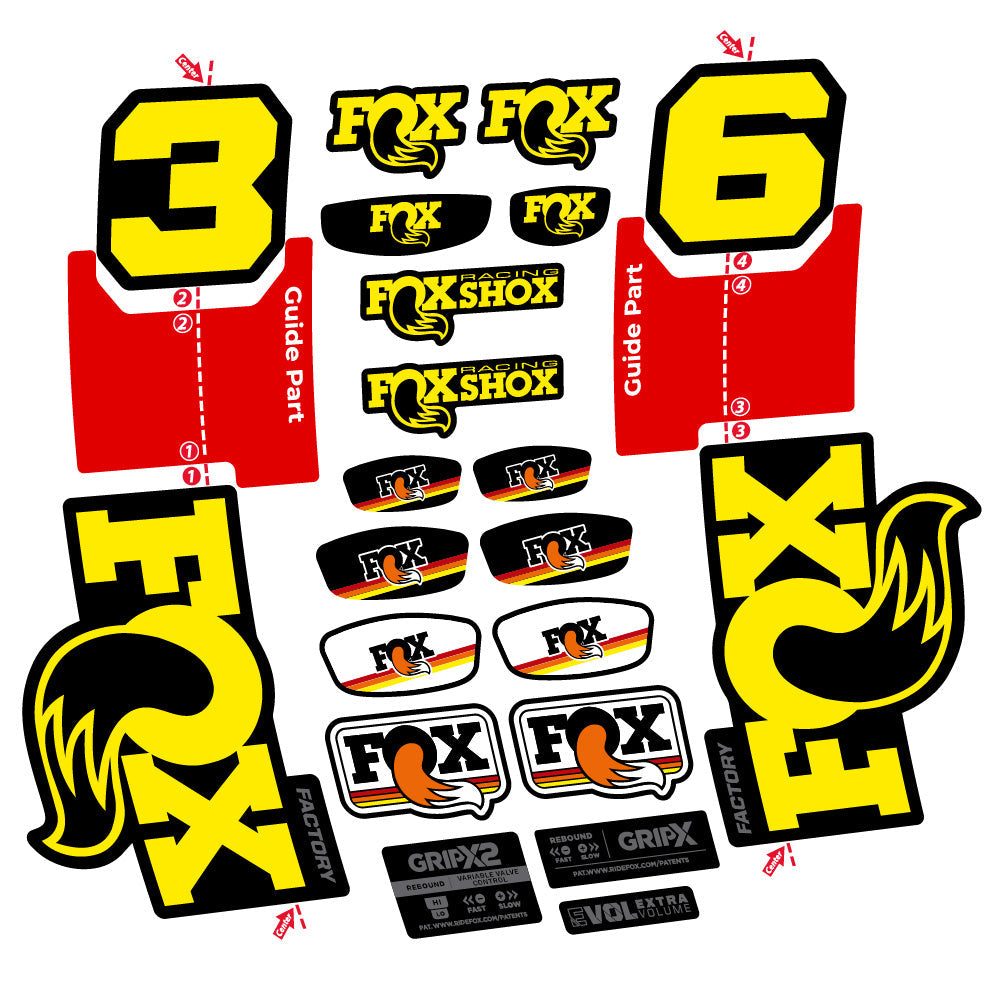 Stickers Fox 36 Factory compatibles - Autocollants fourche VTT