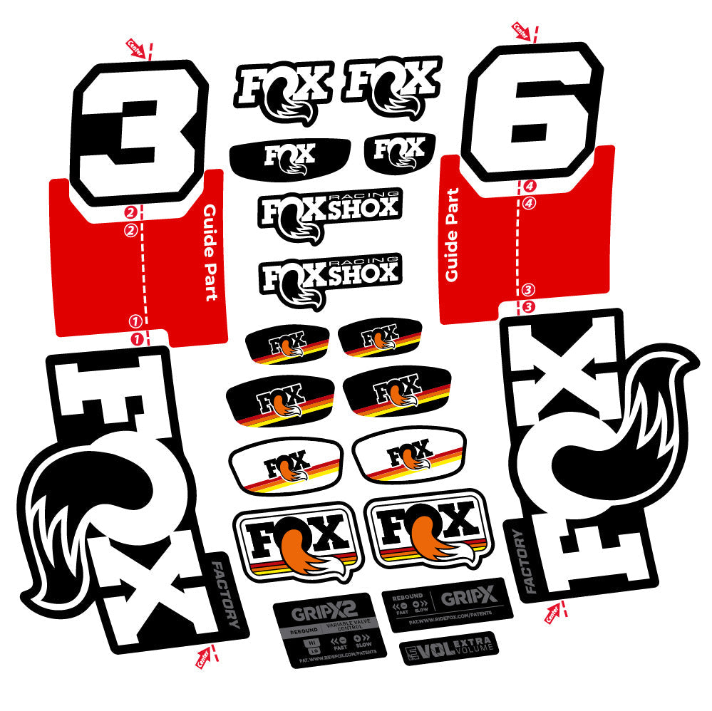 Stickers Fox 36 Factory compatibles Autocollants fourche VTT 29"