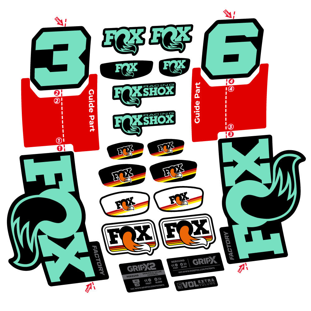 Stickers Fox 36 Factory compatibles Autocollants fourche VTT 29"