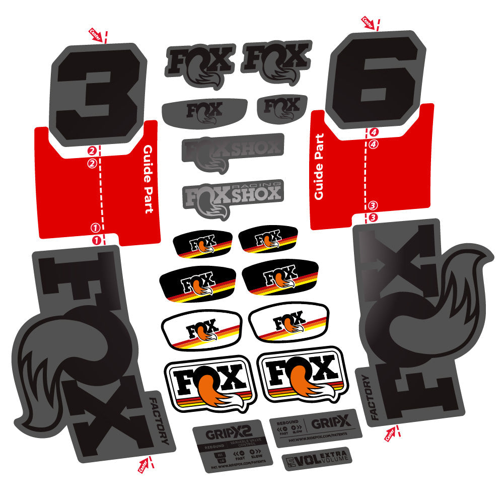Stickers Fox 36 Factory compatibles - Autocollants fourche VTT