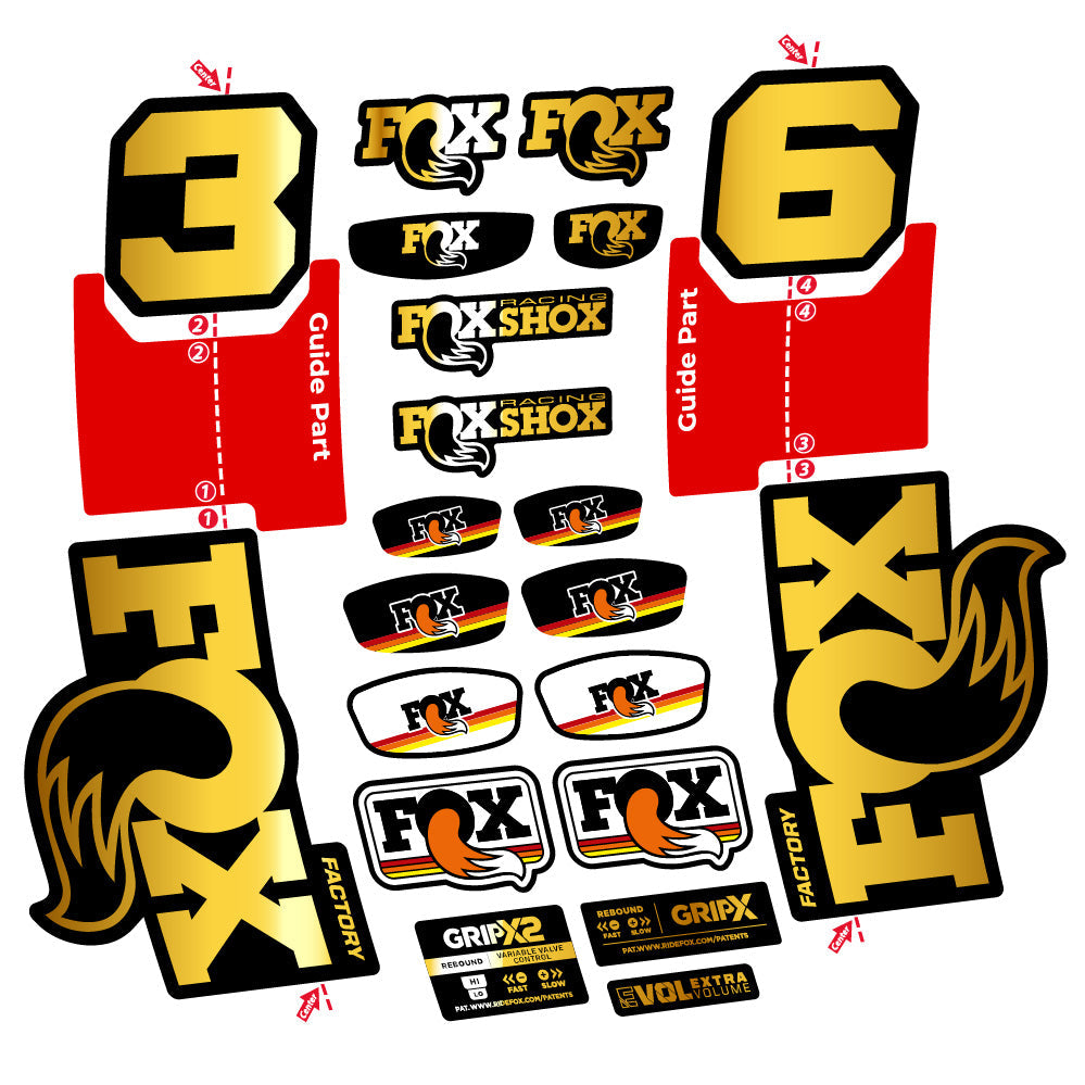 Stickers Fox 36 Factory compatibles Autocollants fourche VTT 29"
