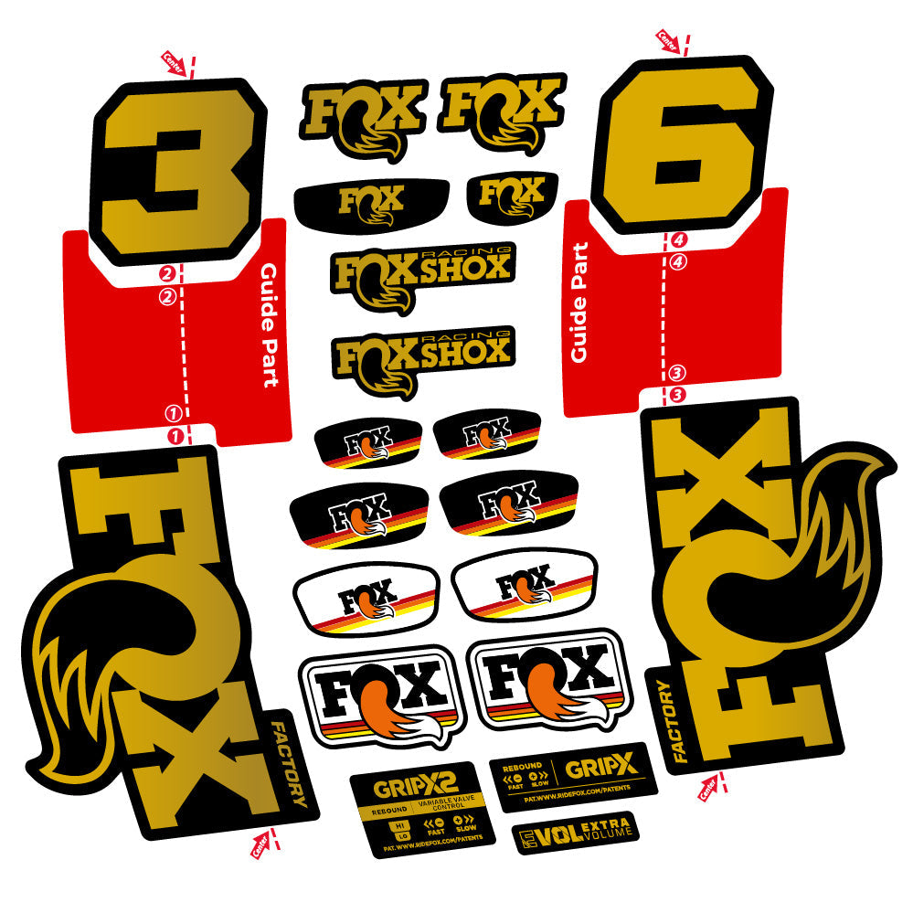 Stickers Fox 36 Factory compatibles - Autocollants fourche VTT