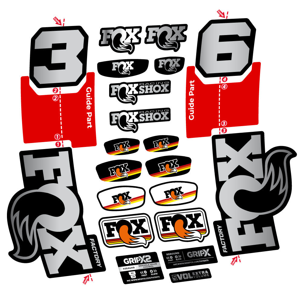 Stickers Fox 36 Factory compatibles Autocollants fourche VTT 29"