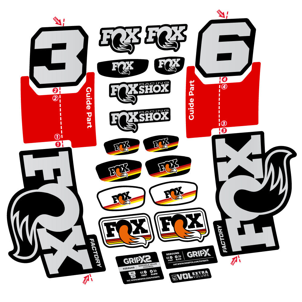 Stickers Fox 36 Factory compatibles Autocollants fourche VTT 29"