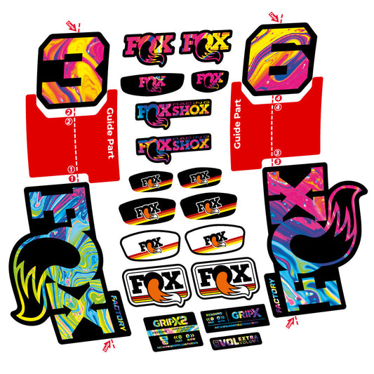 Stickers Fox 36 Factory compatibles - Autocollants fourche VTT