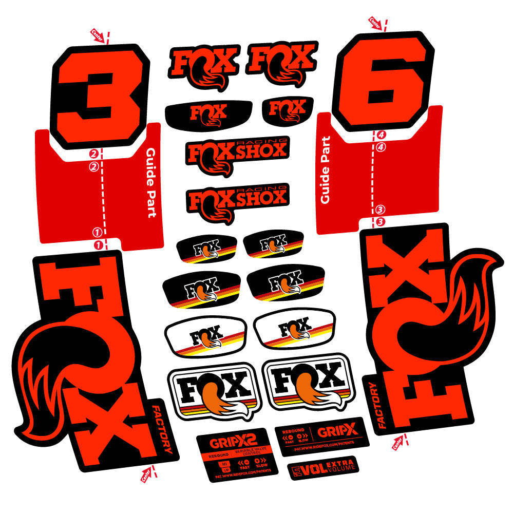Stickers Fox 36 Factory compatibles Autocollants fourche VTT 29"