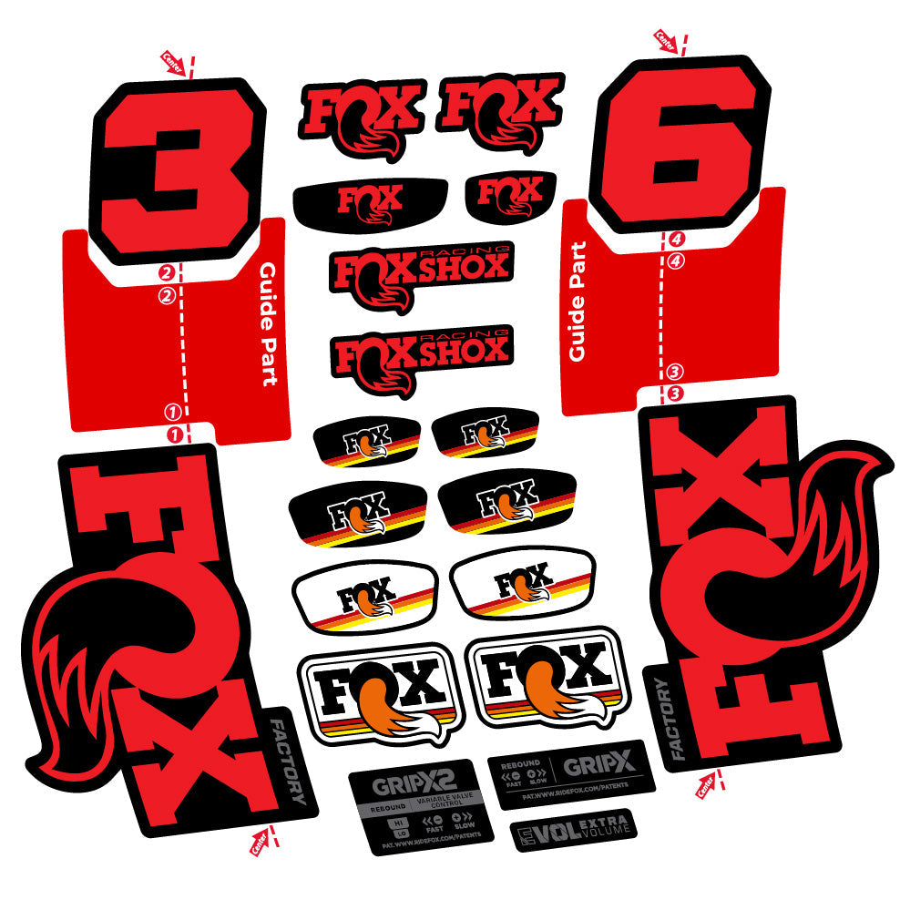 Stickers Fox 36 Factory compatibles - Autocollants fourche VTT