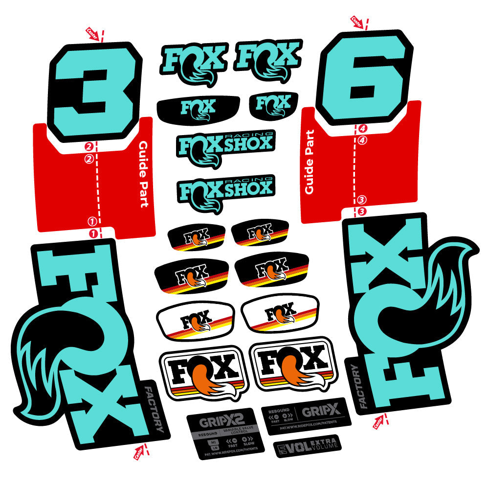 Stickers Fox 36 Factory compatibles - Autocollants fourche VTT
