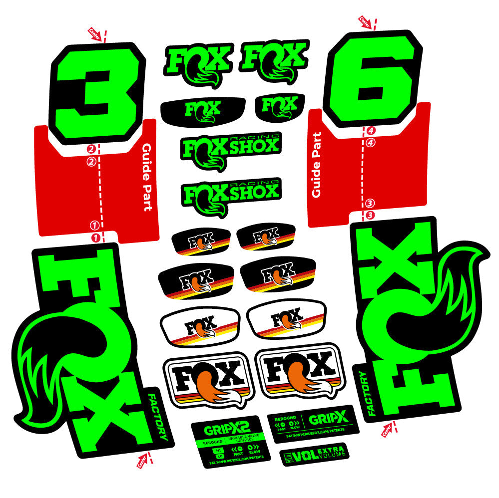 Stickers Fox 36 Factory compatibles - Autocollants fourche VTT
