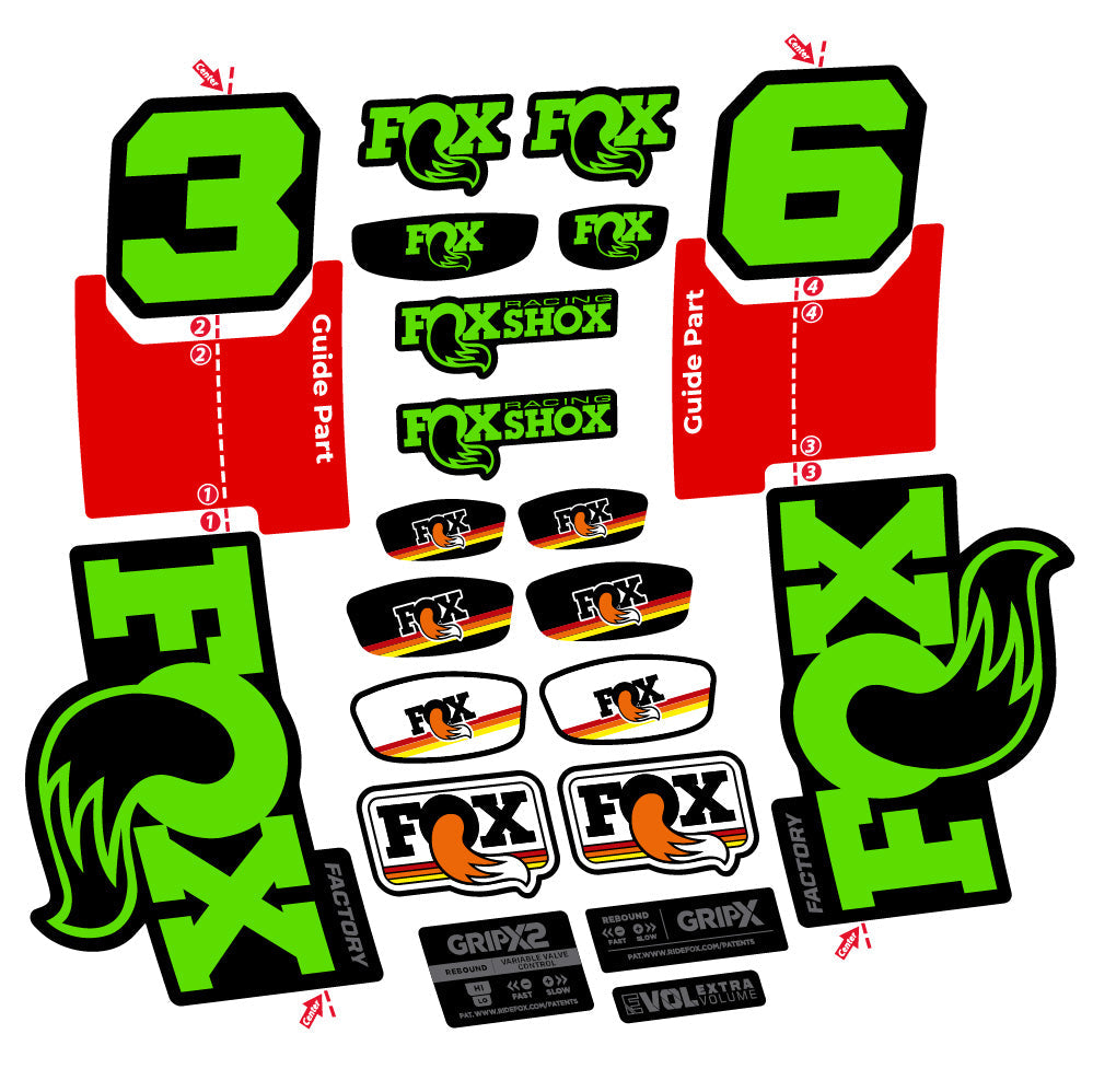 Stickers Fox 36 Factory compatibles - Autocollants fourche VTT