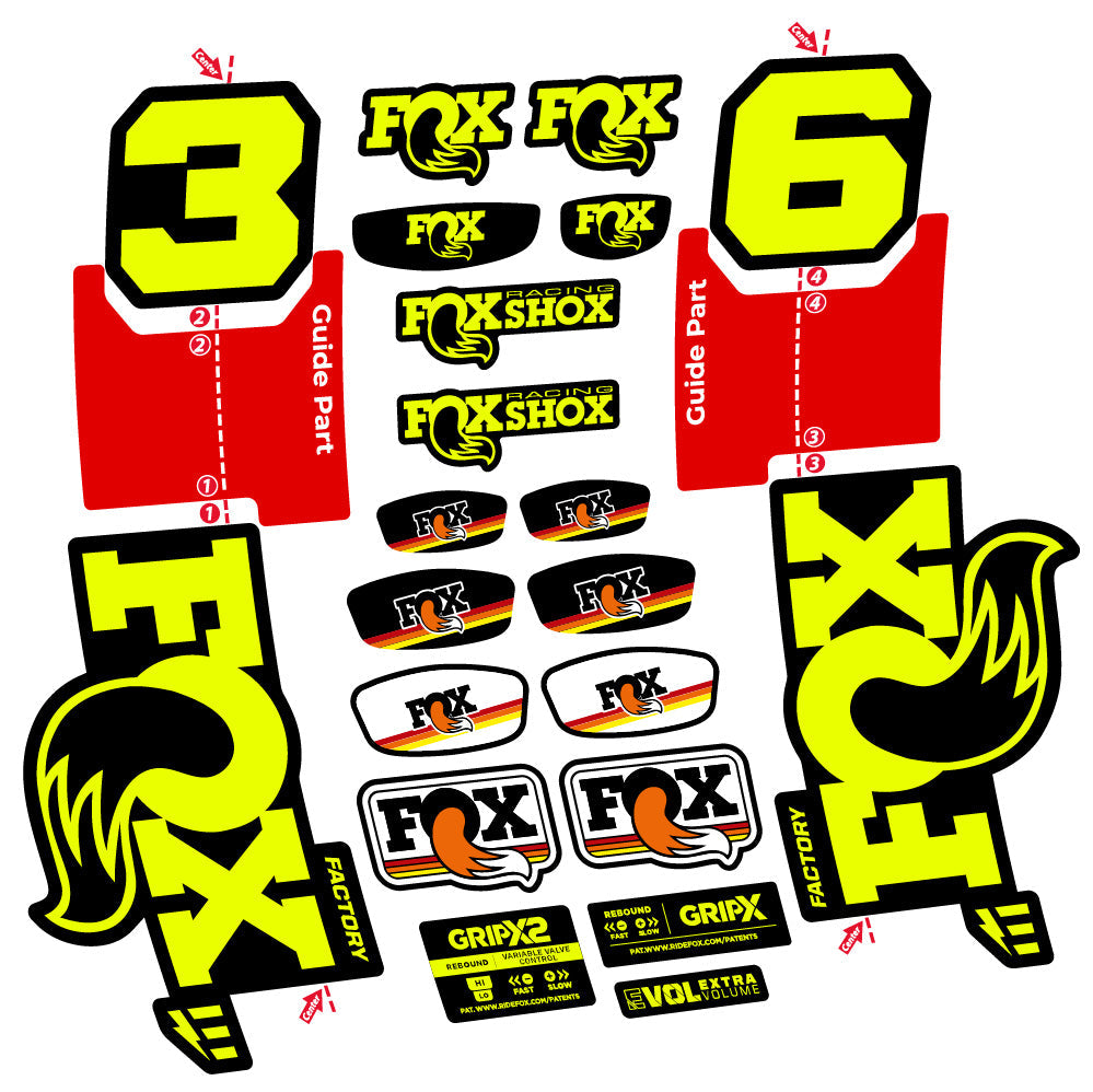 Stickers Fox 36 Factory E-Optimized compatibles - Autocollants fourche VTT