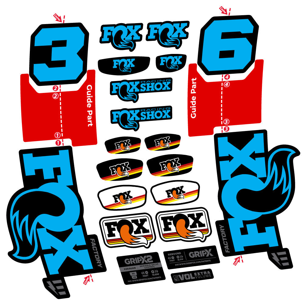 Stickers Fox 36 Factory EOptimized compatibles Autocollants fourche VTT 29"