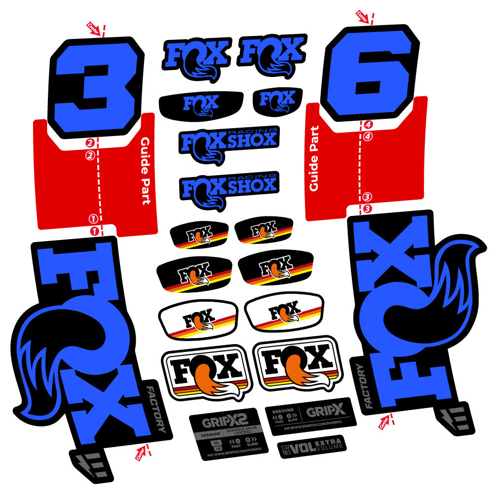 Stickers Fox 36 Factory E-Optimized compatibles - Autocollants fourche VTT