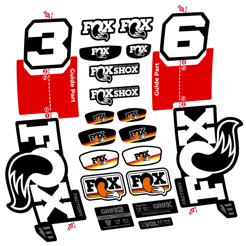 Stickers Fox 36 Factory E-Optimized compatibles - Autocollants fourche VTT